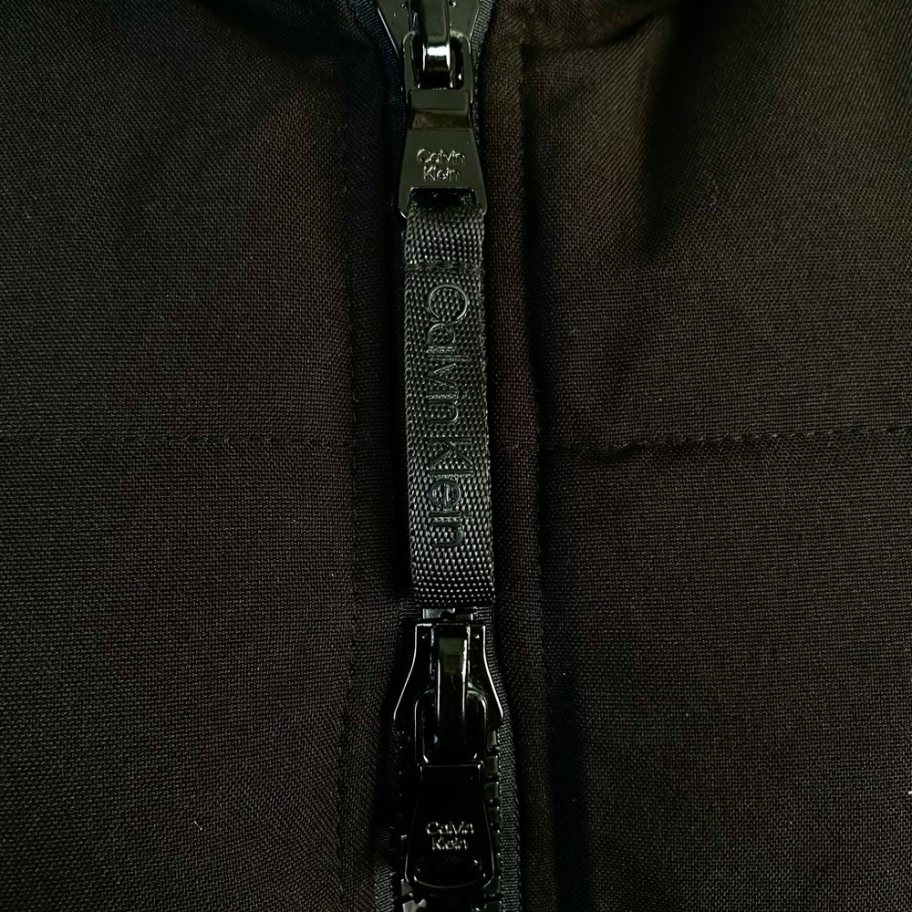 Calvin Klein Black Hooded Long Puffer Coat – Size Small - Picture 7 of 10